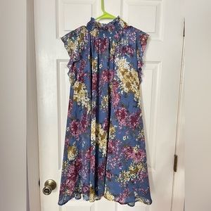 Melloday Short Sleeve Floral Dress